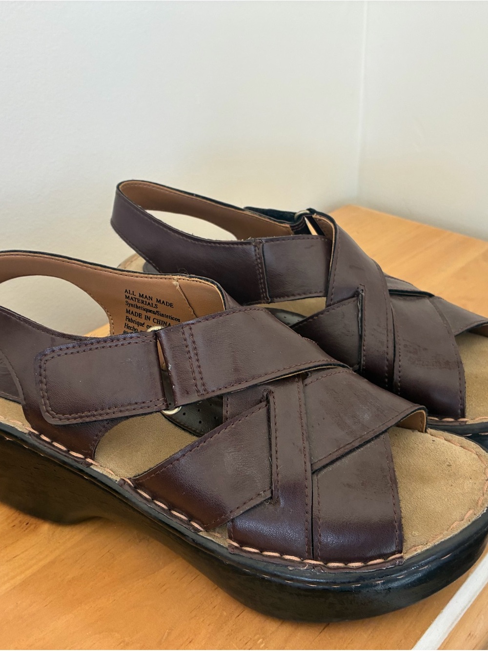 Women’s Brown Leather Platform Sandals